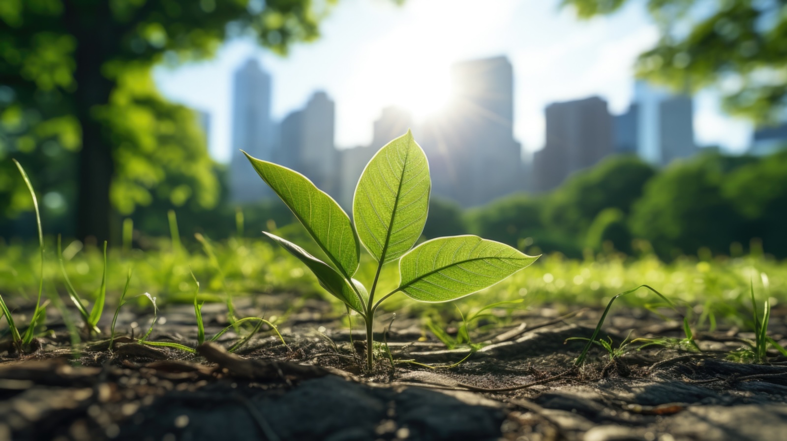 plant sprouting in the sun